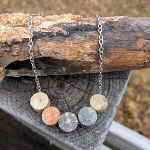 Soapstone Silver Chain Necklace